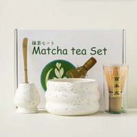 Koleksi Matcha dari Toko Teh dengan Chawan Keramik dan Chasen Bambu, Berbagai Desain Mangkuk dalam Pilihan Set 4, 5, 7, dan 8 Buah, Grosir