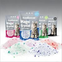 Fabricant OEM de litière pour chats écologique, super absorbante, en cristal de silice, indicateur d'humidité, changement de couleur, faible entretien