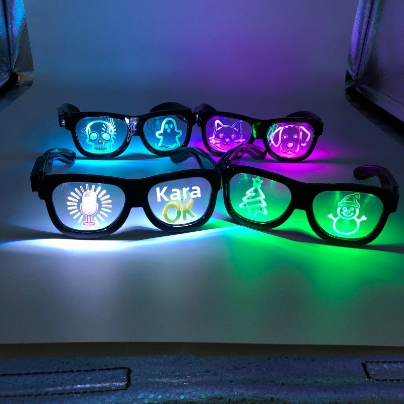 Explosions LED Colorful Luminous Honeycomb Music Festival Glasses Plastic Youth Cross-Border