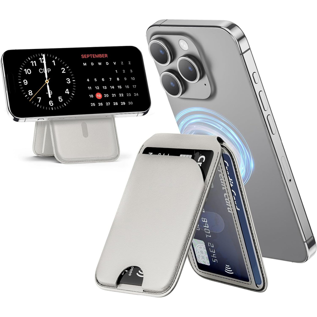 Magnetic PU Leather Phone Wallet for Thin & Portable with Magnetic Stand Compatible for 15/14/13/12 Series