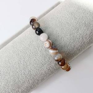 All'ingrosso della moda 8mm gemma rotonda <span class=keywords><strong>Botswana</strong></span> <span class=keywords><strong>Agate</strong></span> bracciale gioielli per le donne regalo - Product Image 3