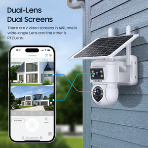 Sectec 6MP Ống Kính Kép Hệ Thống An Ninh Hai-Cách Âm Thanh PIR Phát Hiện Video Wifi Không Dây Năng Lượng Mặt Trời Powered 4G CCTV CMOS Đám Mây PTZ Máy Ảnh - Product Image 3