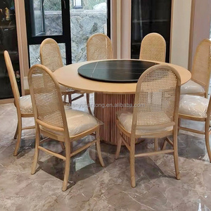 Franse Retro Massief Houten Eettafel Met Vier Stoelen Combinatie <span class=keywords><strong>High</strong></span>-End Eenvoudige Appartement Villa Ronde Tafel - Product Image 4