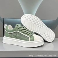 Nouvelles baskets plateforme homme 2025 entièrement noires avec maille respirante, chaussures streetwear confortables