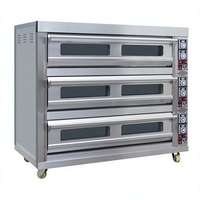 3 Decks 6 Bakplaten Commerciële Professionele Digitale 380V Nieuwe Elektrische Deck Oven Grote Capaciteit Enkel/Dubbeldekken Bakoven voor Hotels