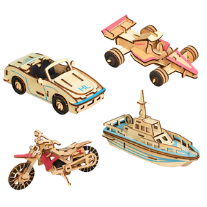 Perplesso 3D legno costruzione auto modello Kit serbatoio divertente giocattolo in legno fai da te in legno da <span class=keywords><strong>Hobby</strong></span> per costruire per la decorazione - Product Image 1