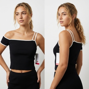 Pull en tricot pour femme <span class=keywords><strong>Liz</strong></span>, nouveau modèle personnalisé, OEM & ODM, haute qualité, tricoté, à manches courtes, design unique - Product Image 1