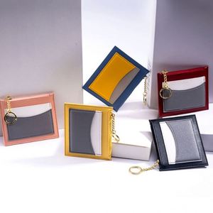 YY PU Leather Colorful Card <b>Holder</b> Small <b>Wallet</b> Gift Id Card Bag Elegant Stylish Card Storage Bag Fashion Portable Change Pouch - Product Image 3
