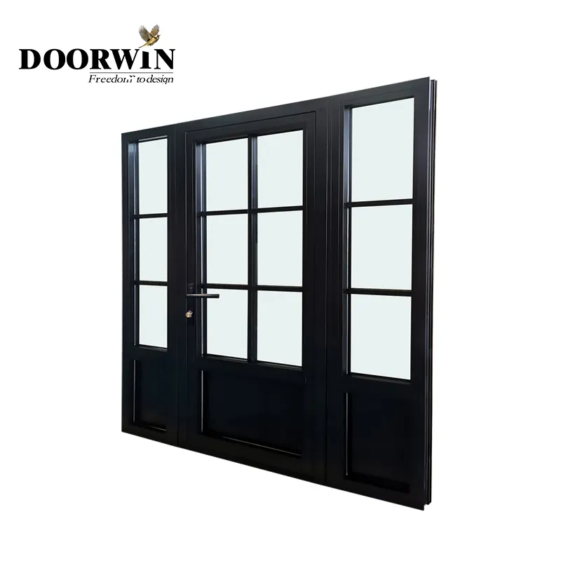 Simple Design Ontario Aluminum Electric French Door French Aluminum Frame Glass Swing Door