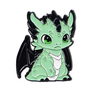 Cute Creative <b>Small</b> Dragon Cartoon Metal Badge Dinosaur Zinc Alloy Silver Plated Oil Drop Brooch <b>Backpack</b> Accessories Pin B-3380 - Product Image 4