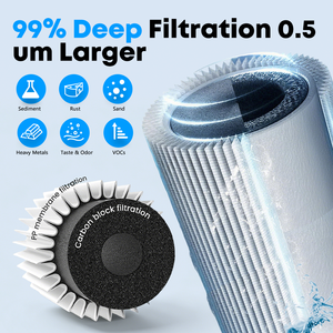 Système de filtration d'eau sous évier 6 étapes, filtration 0,5 micron, charbon actif, 1000 GPD, installation facile, usage domestique - Product Image 4