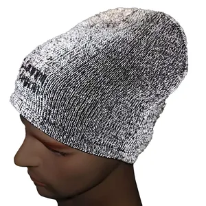 Unisex Reflecterende Winter Gebreide Muts Hoge Zichtbaarheid Geborduurde Veiligheid Beanie Voor Dagelijks En Fietsende Warme Volwassen Mutsen