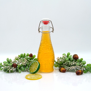 50ml 80ml 100mL 350ml 500ml Botella <span class=keywords><strong>de</strong></span> vidrio transparente redonda a prueba <span class=keywords><strong>de</strong></span> fugas con tapón <span class=keywords><strong>de</strong></span> rosca <span class=keywords><strong>de</strong></span> bloqueo para bebidas Jugo <span class=keywords><strong>Licor</strong></span> <span class=keywords><strong>casero</strong></span> - Product Image 4