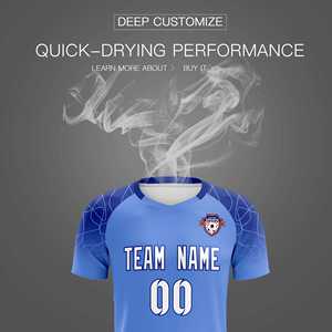 Ensembles d'entraînement de football classiques bleu clair personnalisés pour adultes/enfants - Product Image 5