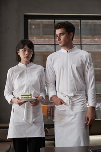 Uniforme professionnel à manches longues pour le personnel d'entretien ménager, polyester/coton, vêtements de travail pour la restauration, l'hôtellerie et les services d'accueil - Product Image 2