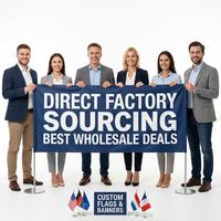 Drapeaux personnalisés en gros pour l'ouverture de magasins, avec logo d'entreprise, en polyester tricoté, impression simple ou double face, résistants aux UV