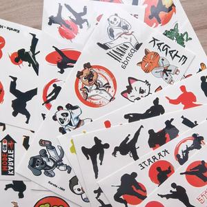 Autocollants de <span class=keywords><strong>tatouage</strong></span> temporaire colorés et écologiques imperméables 2026 Karaté Taekwondo TKD Designs – 10 feuilles pour fêtes et art corporel - Product Image 6
