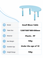 Table d'activités bleu clair pour enfants avec pieds télescopiques réglables, idéale pour la salle de classe et la salle de jeux