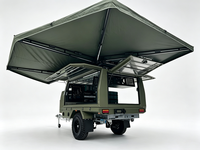Remorque de camping légère tout-terrain 2026 à essieu unique avec auvent relevable détachable et réservoir d'eau de 140 L