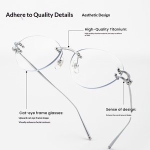 Bestfen Korean-style <b>Frameless</b> Glasses Horseshoe Buckle Rope Knot Design Pure Retro Stylish Slimming Eyeglass <b>Frame</b> Face Unisex - Product Image 4