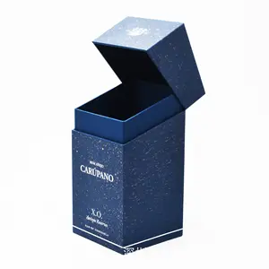 Custom Blue Embossing Matt Lamineren Afdrukken Schoonheid Cosmetische Logo Kaars Verpakking Met Geavanceerde Deksel