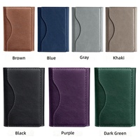 Portefeuille miniature en cuir PU imperméable, porte-cartes, bord cousu, multicolores, pour hommes et femmes, usage quotidien