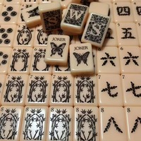 Tuile de Mahjong Moderne de Luxe Pétale & Tissage Pivoine en Stock