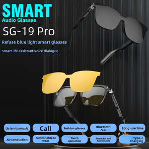 Lunettes de soleil audio intelligentes SG-19 Pro 3-en-1 sans fil TWS avec écouteurs puissants et double puce Bluetooth pour appels et musique - Product Image 4