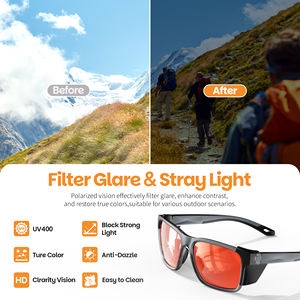 Gafas de Sol Personalizadas con Logotipo, <span class=keywords><strong>Lentes</strong></span> Naranjas Polarizadas TR90, Protección UV400, Antideslizantes, <span class=keywords><strong>para</strong></span> Ciclismo y Senderismo, con Protectores Laterales - Product Image 4