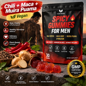 Bonbons épicés pour hommes, piment fort, racine de maca, muira puama, épinéol, vitalité masculine, équilibre hormonal, bien-être intime, végétalien, sans OGM - Product Image 1