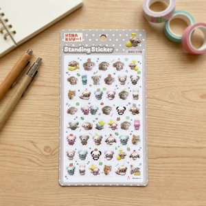Autocollants PVC 3D HinaKuu en pose debout, étanches, imprimés UV, personnages coréens, papeterie pour enfants, décoration mignonne Kawaii pour journal intime - Product Image 3