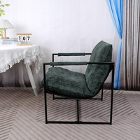 Fauteuil simple en tissu, style nordique moderne et minimaliste, fauteuil de luxe léger, décontracté, pour salon, balcon, mousse élastique haute densité