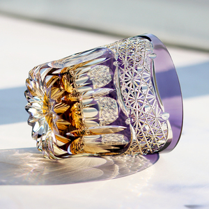 <span class=keywords><strong>Verre</strong></span> à whisky en cristal de luxe Edo Kiriko de 320 ml, <span class=keywords><strong>verre</strong></span> à <span class=keywords><strong>vin</strong></span> en <span class=keywords><strong>verre</strong></span> plombé taillé à la main, ambre violet, <span class=keywords><strong>gravure</strong></span> à la main pour fête, mariage, œuvre d'art - Product Image 2