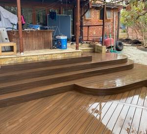 Revêtement de sol en bois WPC anti-corrosion de qualité supérieure Rouleau de jardin WPC <span class=keywords><strong>Bar</strong></span> WPC Decking pour Villa Club - Product Image 5
