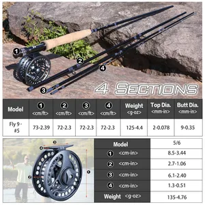 2.1m 2.4m 2.7m Portable 4 abschnitt Carbon Fiber Fast Action Fly Fishing Rod With Cordura Tube Bass Fishing Pole