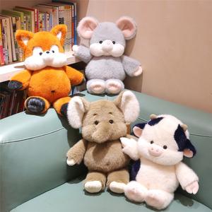 Juguetes de peluche de la serie Can't Run: Lindos zorros de buena noche, elefantes y vacas relajantes, muñecos para que los niños duerman con ellos. - Product Image 1