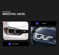 Pour BMW Série 3 F30 2012-2015, modification de l'ensemble de phares 12V, feux à lentille de type cuillère LED avec clignotants dynamiques