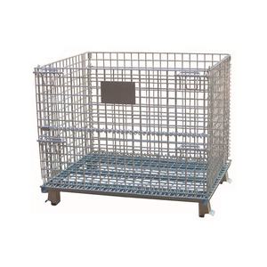 תעשייתי מתקפל פלדה מרובע מזרן תיל תיל תיבת אחסון רשת כלוב רשת - Product Image 2