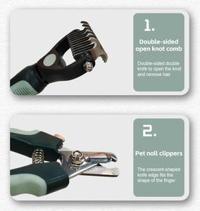 Juego de 8 Productos de Aseo para Mascotas, Dispensador Portátil de Bolsas para Excrementos y Cepillo Multifunción para Perros y Gatos, Eliminación de Uñas, Limpieza de Pelo, Uso Doméstico - Product Image 2