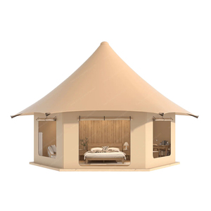 Tienda de Campaña de Lujo Hexagonal para Acampar al Aire Libre en el Desierto Africano, Tienda de Campaña de Lona para Glamping, Resort de Safari, Hotel con Baño - Product Image 1