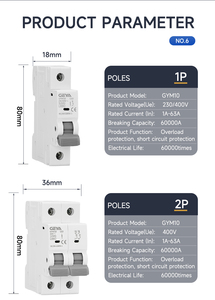 Geya gym10 3ka 1P-4P thu nhỏ ngắt mạch <span class=keywords><strong>3</strong></span> giai đoạn mạch OEM 4P 63A tuya ngắt mạch - Product Image 4