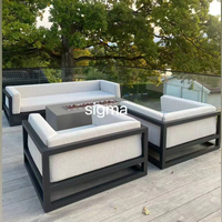 Mobilier d'extérieur Ensemble de canapés Canapés de jardin Ensemble de meubles de patio Canapé en forme de L Chaises de jardin Ensemble de canapé moderne en métal à cadre en aluminium