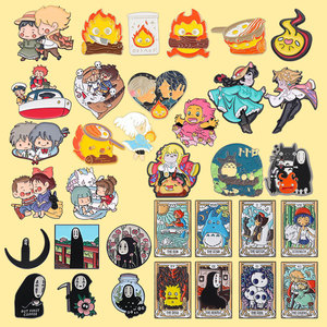 Ensemble de collection de films d'animation, badge en métal peint, couple Chihori, broche cadeau, <span class=keywords><strong>Miyazaki</strong></span> gravé, plaqué or, accessoires vestimentaires - Product Image 2
