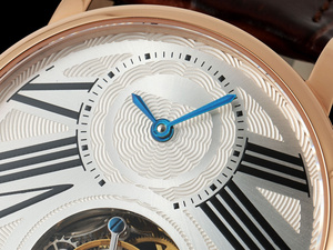 นาฬิกาจักรกลอัตโนมัติที่ทันสมัยและหรูหรา หน้าปัดสลักลาย สายหนังจระเข้สีน้ำตาลด้าน ทูร์บิญองแบบลอยตัว - Product Image 4