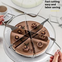 6/7/8 portions rondes en acier inoxydable Cutter en métal Pizza & Cake Divider Tool pour les recettes de cuisson et de pâtisserie