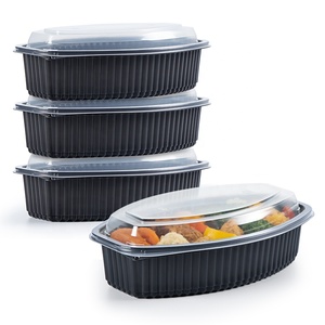 Emballages de restauration en gros, boîtes <span class=keywords><strong>à</strong></span> <span class=keywords><strong>emporter</strong></span> en PP noir, contenants alimentaires en plastique jetables de 32 oz avec couvercle - Product Image 1