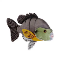 Vente en gros de jouets en peluche de poissons basseur à grande bouche, adorables, jouets en peluche de la vie marine, assortiment de jouets, animaux marins pour bébés