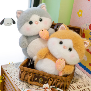Nuovo Peluche Gatto Cartone Animato con Imbottitura in Cotone PP, Gattino Amante del Pesce, Regalo di Compleanno per Bambini - Product Image 3