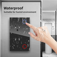 Interruptor táctil ordinario inteligente estándar de EE. UU. 15A enchufes gemelos pared de vidrio templado de cristal eléctrico 100V-240V hogar Zigbee IP66