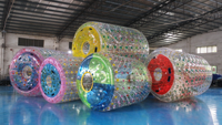 Rouleau aquatique gonflable en PVC, pliable, écologique, pour une personne, tube flottant transparent et coloré, pour lac, rivière, piscine, divertissement
